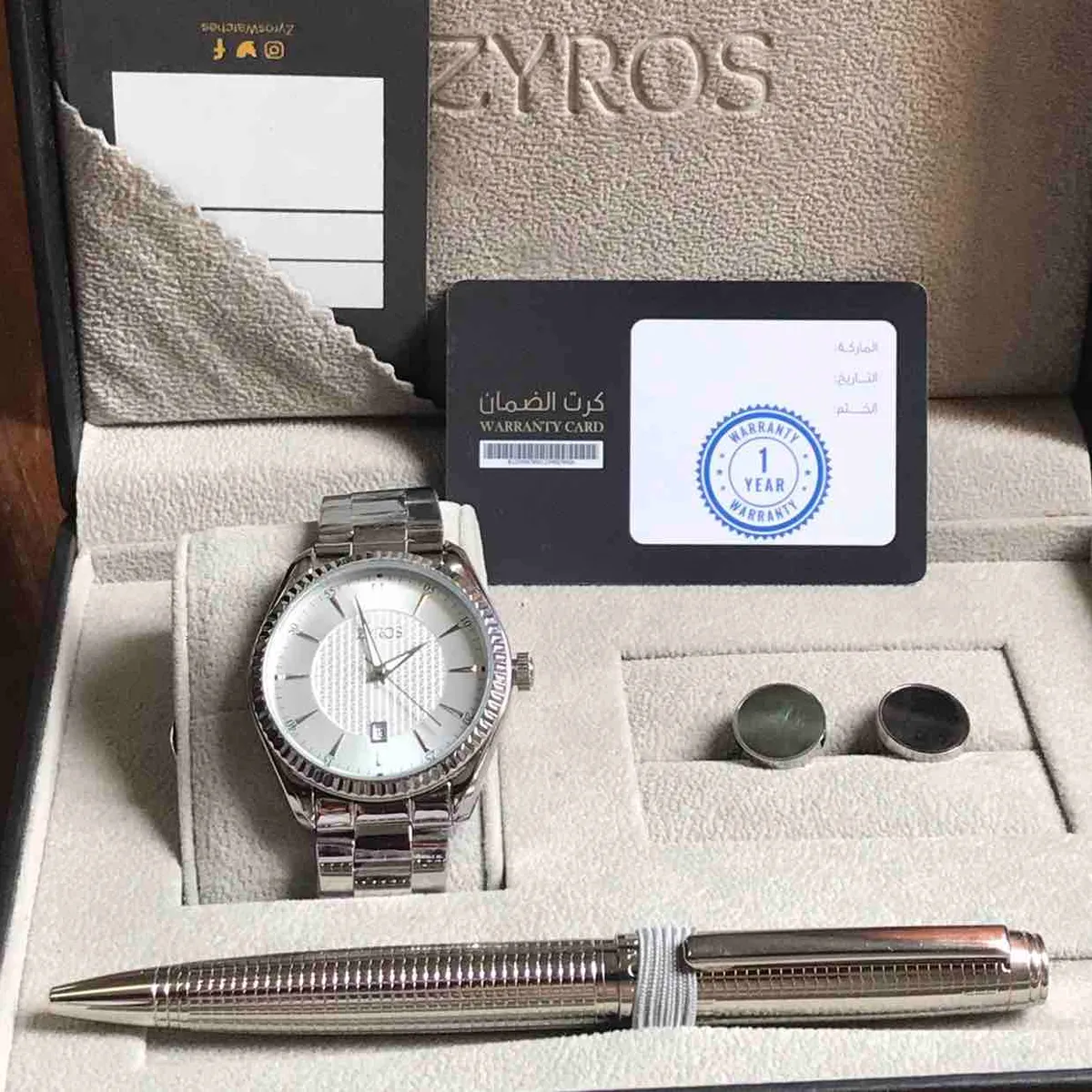 طقم ساعة و قلم و كبك ملابس - Image 1