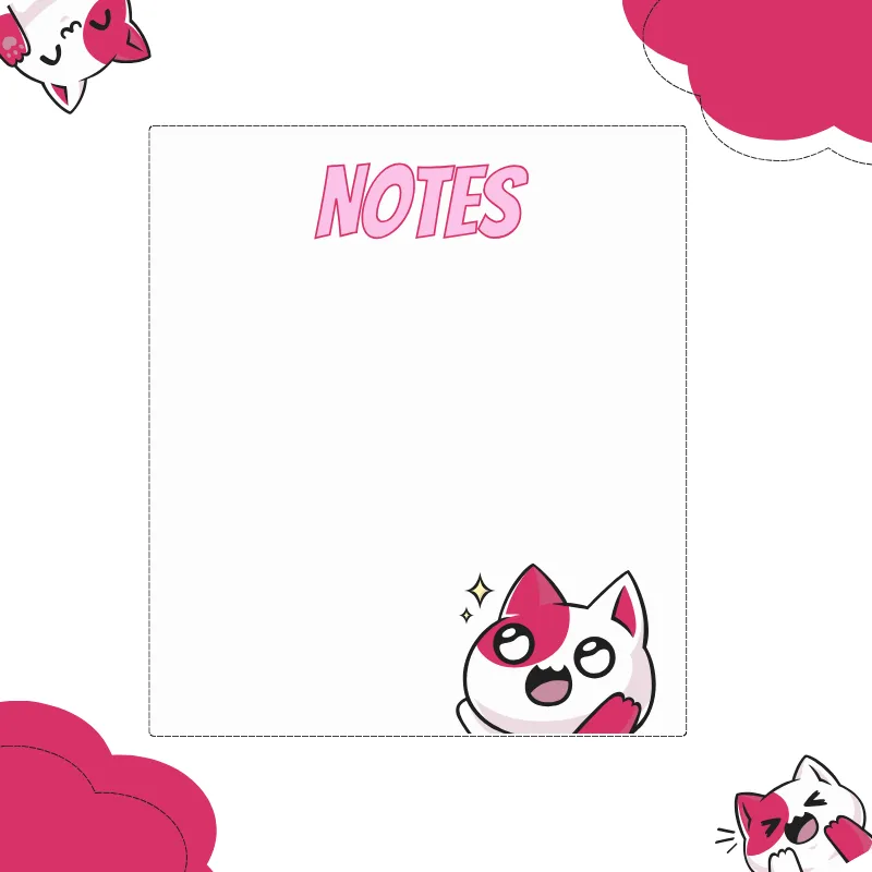 Pink Cat Sticky Notes - صورة 1