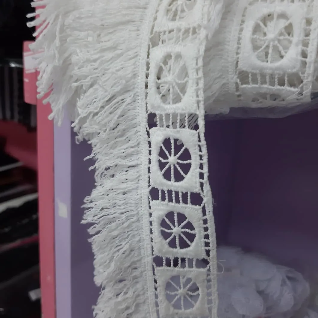 دنتيل قطن لون ابيض - Image 1
