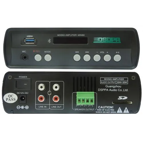 2x30W Mini Digital Amplifier with USB & Bluetooth - MINI60 - Image 1
