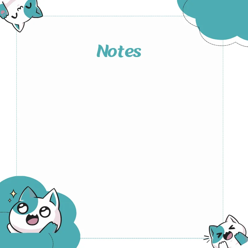 Blue Cat Sticky Notes - Image 1