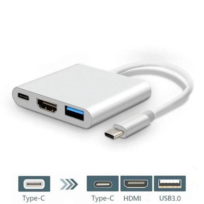 Converter 3 in 1 - Type-C to HDMI + USB + Type-C - صورة 1