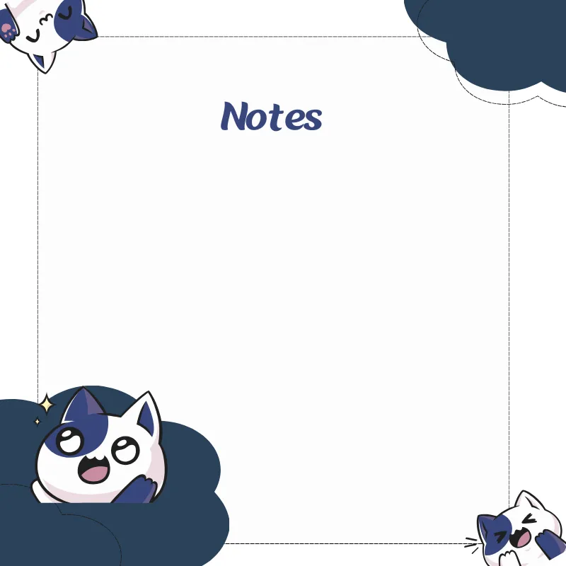 Dark Blue Cat Sticky Notes - Image 1