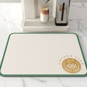 حصيرة آلات القهوة وركن القهوة والاكواب