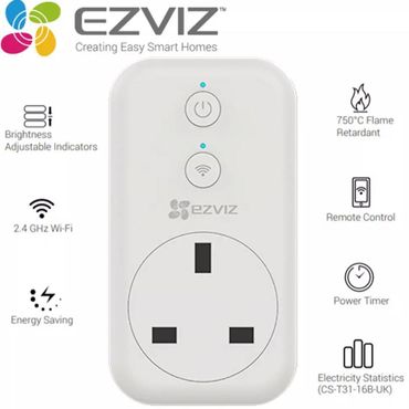 -(تقسيم EZVIZ Smart Plug T31 الذكي المزود بتقنية الواي فاي لتشغيل الأجهزة وايقافها عن بعد بواسطة الهاتف)