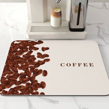 حصيرة الات القهوة وركن القهوة والاكواب