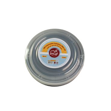 Round Plastic Cont. 24oz Bk-Micrwable